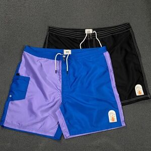 Set of 2 BDG Board Shorts Men 2XL Nylon Swim Trunks Katin Birdwell Vintage Style